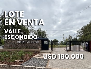 JARDIN INGLES 2 VALLE ESCONDIDO LOTE EN VENTA APTO PERMUTA
