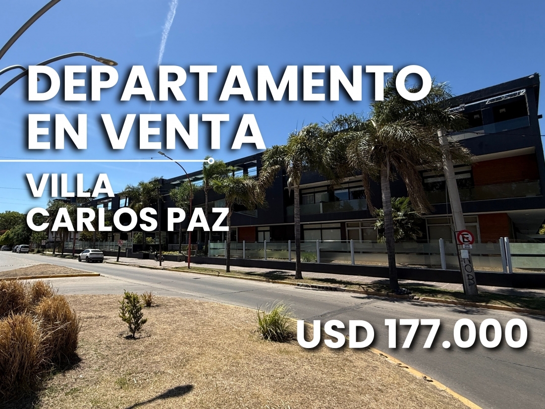 VILLA CARLOS PAZ DEPARTAMENTO EN VENTA 3 DORMITORIOS CON COCHERA
