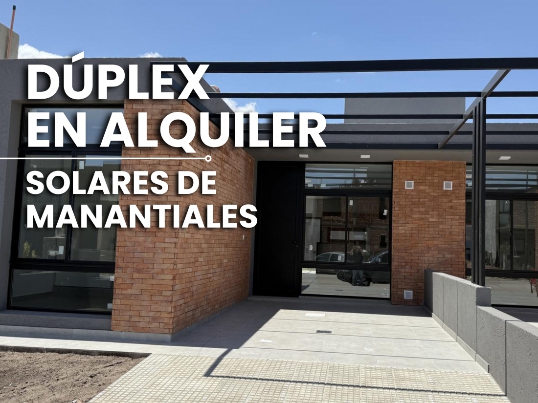 SOLARES DE MANANTIALES ALQUILER DUPLEX 2 DORMITORIOS UNA PLANTA